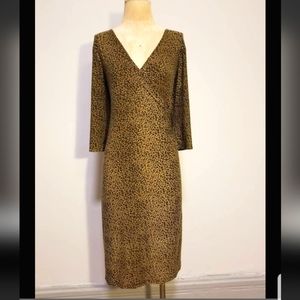 AGB BYER CALIFORNIA DRESS VINTAGE SEXY 90S ANIMAL PRINT CHEETAH LEOPARD STRETCH